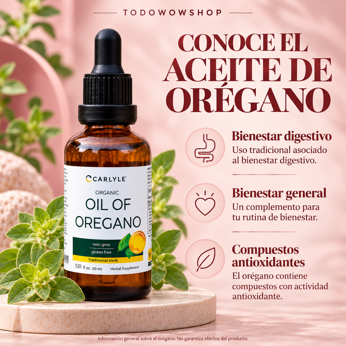 Aceite de Orégano Orgánico Carlyle 2X1🌿