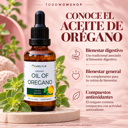 Aceite de Orégano Orgánico Carlyle 2X1🌿