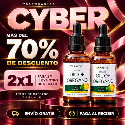 Aceite de Orégano Orgánico Carlyle 2X1🌿